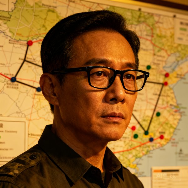 一位戴着黑框眼镜的华裔中年男性，背景是战术白板